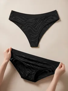 Details der Damen niedriger Taillen nahtlosen Unterwäsche, elastisch mit Wellenmuster.