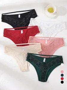 Damen Spitzenhöschen mit hoher Taille, sexy atmungsaktive nahtlose Slips in vielen Farben.