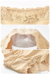 Women hollow lace panties pure cotton crotch high elasticity comfortable briefs detail view