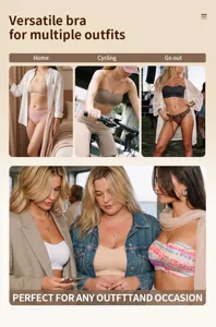 Versatile strapless bra for multiple outfits, seamless comfort and anti-slip support for daily wear.