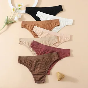 Damen Nahtlose Tief sitzend Slips Atmungsaktiv Hohe Elastizität Gerippt Sport Slip Bequem Yoga Unterwäsche