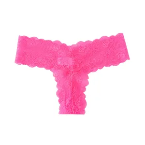 Donna sexy pizzo perizoma intimo rosa motivo floreale slip senza cuciture lingerie moda