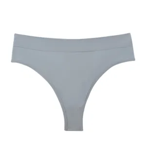 High-waist seamless thong for women, comfortable solid color everyday underwear piece.