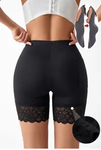 Pantaloncini modellanti vita alta donna pancera contenitrice slip push up pizzo