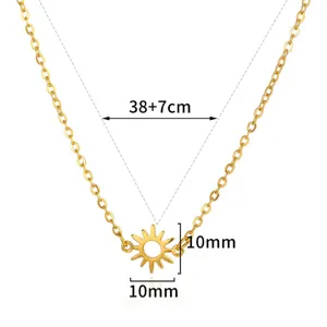 Minimalistische geometrische Sonnen-Anhänger Halskette für Damen, schicker Schmuck.