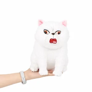 Süße weiße wütende Katze Plüschtier weiche Stofftier Puppe für Kinder Dekoration.