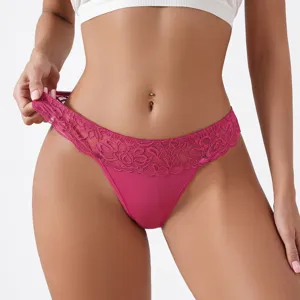 Women's mid-waist sexy lace briefs seamless comfortable cotton underwear for daily wear