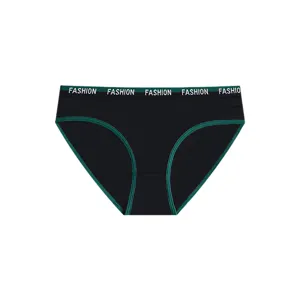Slip Senza Cuciture a Vita Bassa da Donna Nylon Blocco di Colore Lettera Elastico in Vita Traspirante