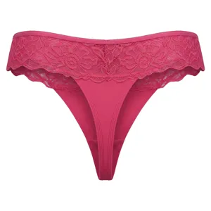 Sexy lace thong underwear for women comfortable seamless pink mid waist briefs lingerie