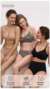Wireless bra set comfortable seamless daily wear multi color underwear collection for women