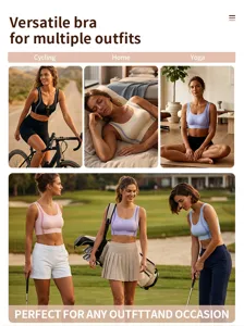 Seamless sports bra with chest pads, designed for versatile workouts, yoga, and daily wear.