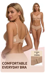Set reggiseno senza ferretto comodo e senza cuciture color carne con spalline regolabili.