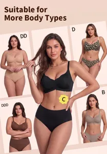 Seamless wireless jelly bra set, soft comfortable supportive underwear for all body types