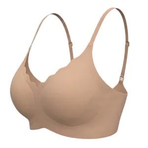Reggiseno jelly senza ferretto per donna, profondo V senza cuciture morbido e comodo