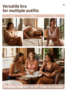Versatile seamless wireless deep V bra plus size leopard and solid colors for daily wear.