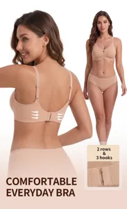 Seamless wireless comfort bra set with adjustable straps and soft padded cups everyday wear.