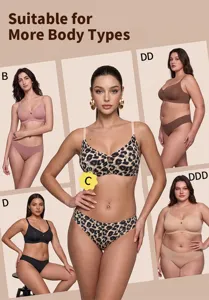 Seamless wireless jelly bra detail view showing multi-cup support for B to DDD sizes.