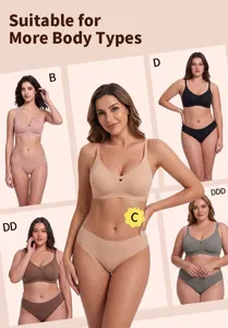 Seamless wireless jelly bra designed for various body types, offering comfort and support.