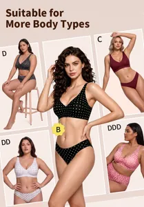Plus size seamless breathable jelly bra set for women, leopard and polka dot multi styles.