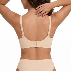 Women wireless nude bra comfortable adjustable straps back closure lingerie everyday wear