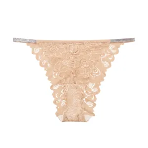 Sexy vrouwen lage taille kant strass riem string slipje effen kleur naadloos ondergoed hoofdfoto
