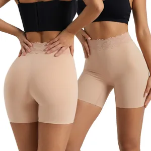 Mutande a Vita Alta Controllo Pancia per Donna Modellante Senza Cuciture Bordo in Pizzo Body Shaper Seta di Ghiaccio Traspirante Pantaloni di Sicurezza Sotto