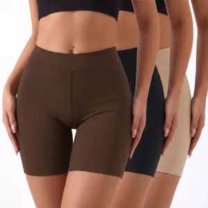 Pantalones Cortos de Seguridad Sin Costuras de Cintura Alta para Mujer Control de Abdomen Seda de Hielo Moldeador Levanta Glúteos Ropa Interior Transpirable