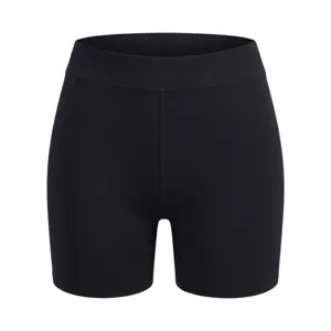 Shorts deportivos de mujer cintura alta sin costuras negro fitness yoga moldeador