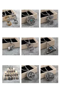Vintage roestvrijstalen gotische halskettingen en hanger sieraden groothandel assortiment.