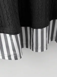 Mujer Casual Tejido Cuello V Camiseta Sin Mangas Detalle Rayas Contraste Cerca