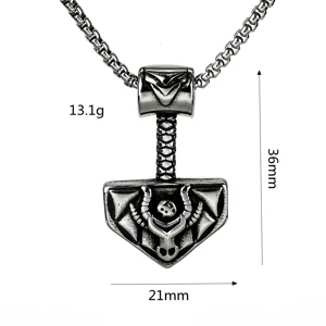 Collier pendentif homme en acier inoxydable marteau de Thor viking vintage avec chaine