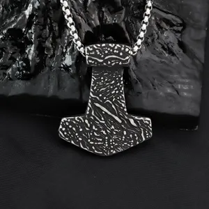 Collier pendentif marteau de Thor Viking en acier inoxydable détail pour hommes bijoux