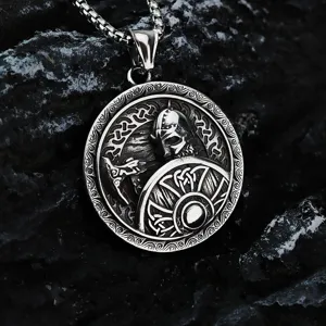 Heren retro Viking krijger bijl hanger ketting roestvrij staal hip-hop sieraden detailweergave