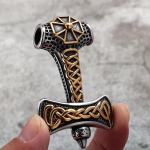 Stainless steel Viking Thor hammer pendant men necklace Nordic Celtic knot amulet jewelry