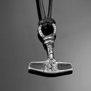 Collar con Colgante Martillo de Thor Vikingo Vintage para Hombre Joyería Acero Inox