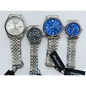 Montre quartz Ruilida couple ensemble acier inoxydable etanche affaires decontractee montre