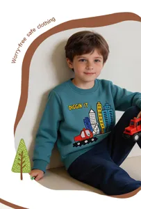 jongens lange mouw sweatshirt casual ronde hals kind trui stad graafmachine print top