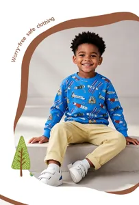 Jongens raket print sweatshirt ronde hals lange mouw katoen top kinder kleding