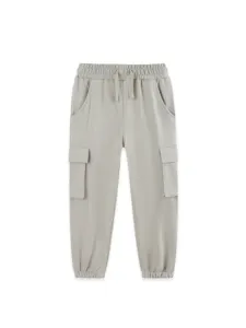 Kinderen casual cargo broek effen kleur elastische taille jongens herfstkleding
