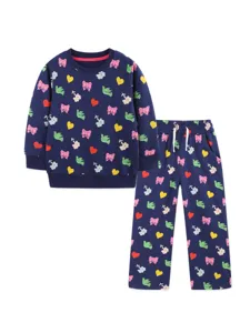 Kids cute printed sweatshirt sweatpants set autumn casual long sleeve toddler tracksuit