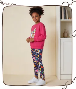 Set felpa e leggings con stampa unicorno grazioso per ragazze autunno vestiti bambini