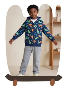 Set cardigan con cappuccio e zip stampa dinosauro e pantaloni da ragazzo abbigliamento.