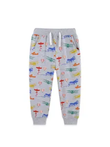 Pantalon de jogging gris pour bébé avec imprimé avion mignon, confortable pour garçon.