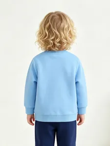 Meisjes casual effen kleur ronde hals lange mouwen sweatshirt voor dagelijks gebruik