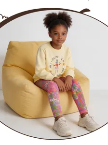 Ensemble leggings et sweat-shirt imprimés dessin animé pour filles, pantalon coton doux.