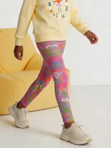 Leggings Imprimés de Dessins Animés pour Filles de Style Euro-Américain Pantalon Long en Mélange de Coton Confortable