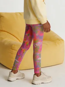 Leggings élégants à imprimé coloré pour filles pantalon en tricot confortable pour automne.