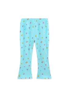 Bambina simpatici pantaloni a zampa stampati cartoni animati leggings elastici bimba