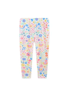 Girls cute floral print leggings casual cotton trousers autumn children pants active wear