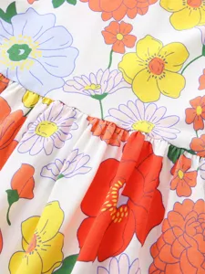Meisjes stijlvolle bedrukte jurk zomer peuter prinses jurk kleurrijk bloemendesign mode
